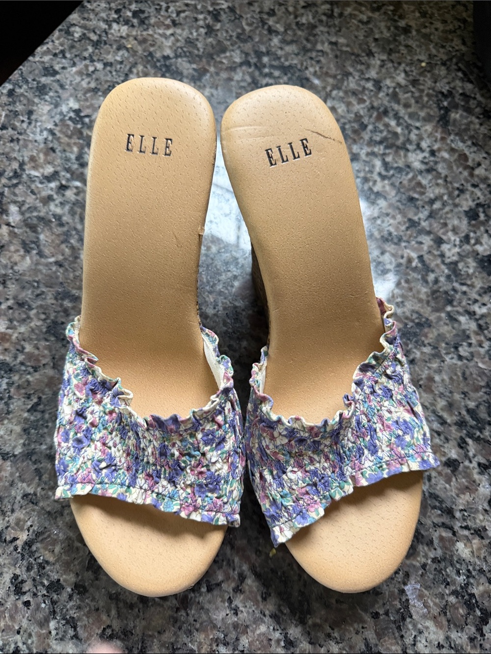 ELLE Multicolor Woven Slide Mules with Tan Footbed